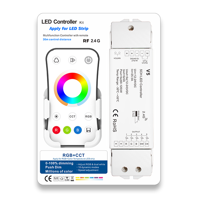5A*5CH RGB+Color Temperature LED Controller Set V5+R17 5A*5CH RGB+Color Temperature LED Controller Set V5+R17